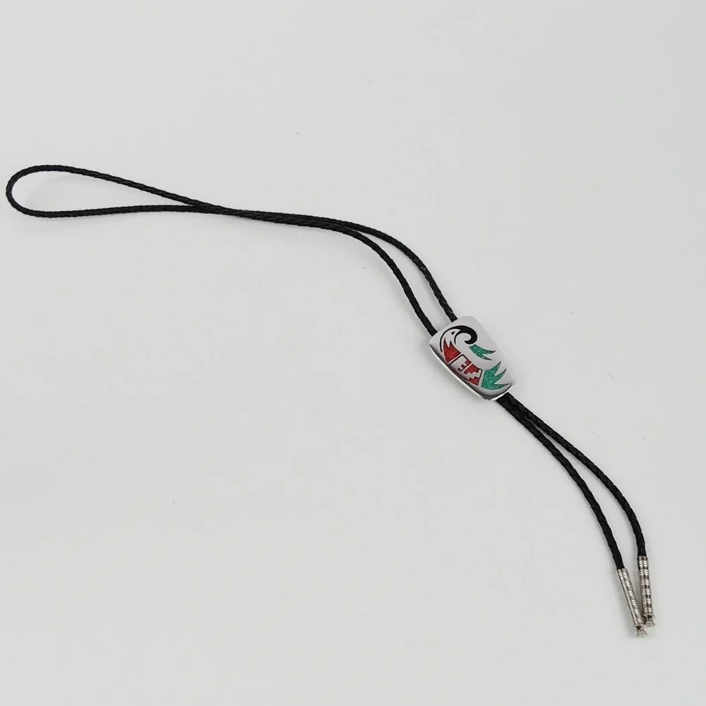 Vintage Bird Bolo Tie With Stone Chip Inlay